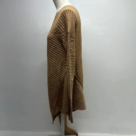 Free People Love and Harmony Sweater Asymmetrical Hem Knit Tan Brown Size Small - Picture 7 of 9